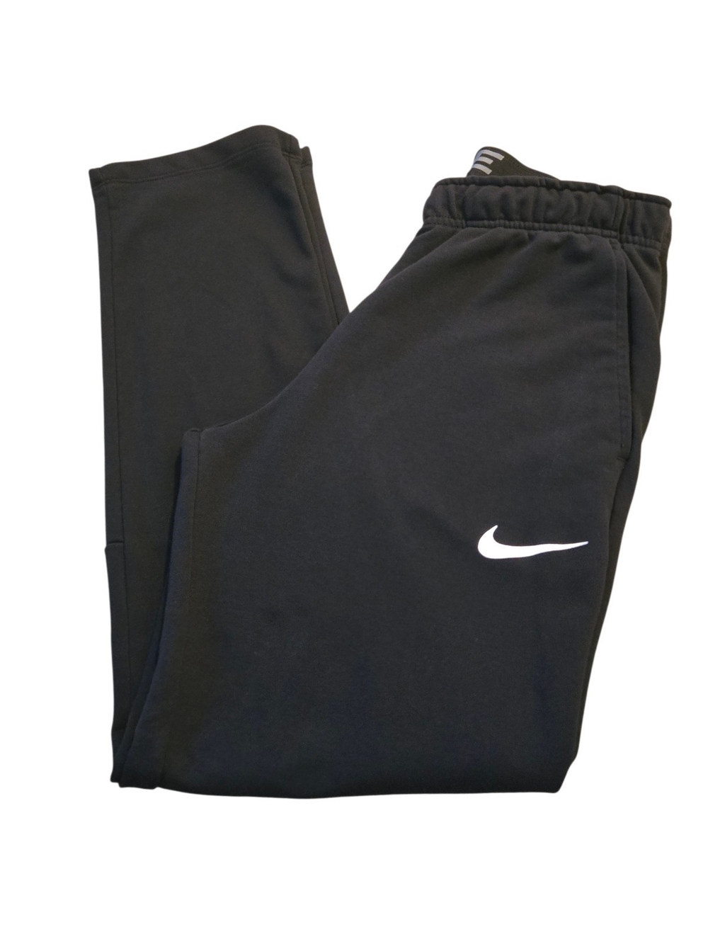 Nike Mens Black Dri-FIT Sweatpants with White Swoosh SZ M